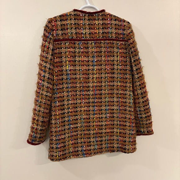 Anthropologie Ett:Twa Harlequin Tweed Blazer long line jacket - Picture 9 of 16